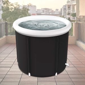 Eisbad aufblasbar Divit EB14 PVC Eistonne tragbar 75 x 75 cm schwarz DPLI2