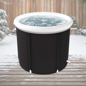 Eisbad aufblasbar Divit EB14 PVC Eistonne tragbar 75 x 75 cm schwarz DPLI4