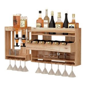 Wein Wandregal Divit WW23 Flaschenregal mit Glashalter