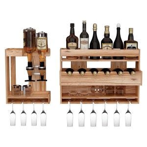 Divit Wein Wandregal WW23 Flaschenregal mit Glashalter DPL1