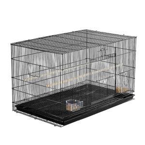 Cage à oiseaux avec poteaux en bois Volière à oiseaux Divit avec bac à poussière 76 x 45 x 46 cm PL8 noir DPL1