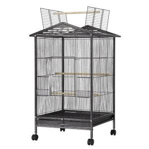 Cage à oiseaux à roulettes volière Divit PL9 avec bac à poussière 45 x 45 x 97 cm noir NEW