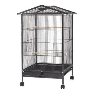 Cage à oiseaux à roulettes volière Divit avec bac à poussière 45x45x97 cm PL9 noir DPL1 NEW