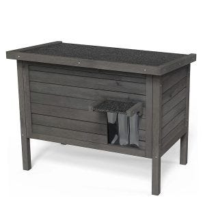 Maison extérieure d'hiver compatible avec chat Divit KH74, cabane en bois compatible avec animaux de compagnie résistante aux intempéries