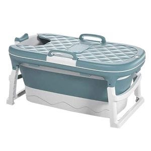 Badewanne für Erwachsene faltbar 115cm Divit Sitzbadewanne Kunststoff tragbar PL54 türkis
