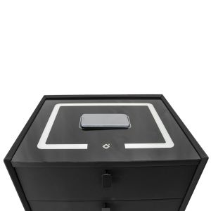 Table de chevet intelligente Table de chevet Divit NT15 avec éclairage LED et chargement sans fil DPL4