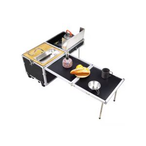 Mobile Campingküche Vanit CK8 Camping Küchenbox mit Rollen Outdoor-Kochtisch