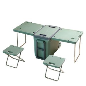 Kühlbox mit Tisch und Stühlen Camping Vanit KB27 Campingkühlbox mit Rädern