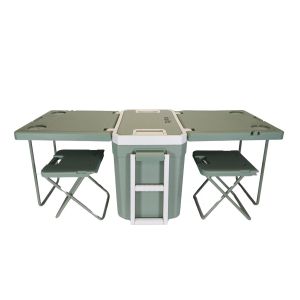 Kühlbox mit Tisch und Stühlen Camping Vanit KB27 Campingkühlbox mit Rädern DPL1