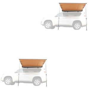Set 2x Markise passend für Auto / SUV/ Geländewagen 1,40m x 2m universal Vanit Vordach AM13 beige