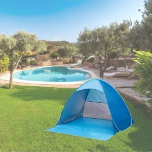 Pop Up Zelt Strand ZS12 Tragbare Strandmuschel 165cm blau DPL1