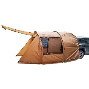 Heckzelt Auto 5-6 Personen Vanit GI69 Tunnelzelt Familienzelt wasserdicht 520 x 300 x 200 cm braun DPL2