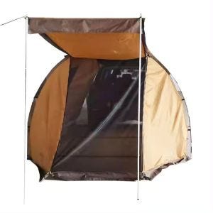 Heckzelt Auto 5-6 Personen Vanit GI69 Tunnelzelt Familienzelt wasserdicht 520 x 300 x 200 cm braun DPL3