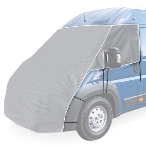 Housse de pare-brise camping-car non-tissé compatible avec Fiat Ducato 06-23 Isolation de fenêtre Vanit ME58 gris DPLN1