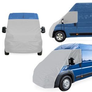 Housse de pare-brise camping-car non-tissé compatible avec Fiat Ducato 06-23 Isolation de fenêtre Vanit ME58 gris DPLN6
