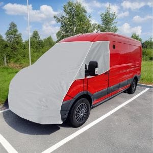 Housse de pare-brise camping-car non-tissé compatible avec Ford Transit 06-14 Isolation de fenêtre Vanit ME58 gris DPLN2