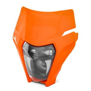 Phare LED ECE avec masque compatible avec KTM 300 EXC 14-22 XDure SW3 orange