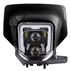 Phare LED + plaque compatible avec KTM 690 SMC / R XDURE GP1 DRL ECE noir