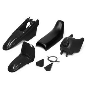 Kit carénage plastique compatible avec Yamaha PW50 Selle Reservoir Garde-Boue avant arrière Xdure BK23 noir
