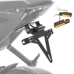 Set Kennzeichenhalter + 2x LED Lauflicht Lenkerblinker für Honda NC 700 S / X Zaddox KB3_1