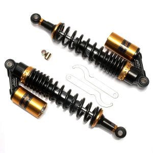 Motorrad Stossdämpfer hinten 380mm Federbein Paar Universal Zaddox RS2 schwarz-gold DPLB1