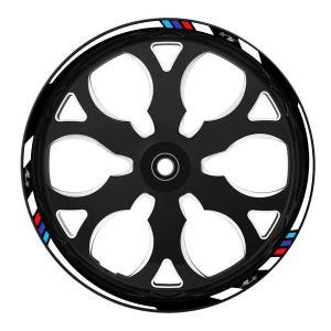 Motorrad Felgenrandaufkleber Racing Style passend für 17 Zoll Felgen Aufkleber Zaddox race