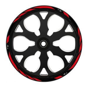 Felgenrandaufkleber Racing Style passend für Yamaha MT-07 / Tracer 700 17 Zoll Felgen Aufkleber rot Zaddox